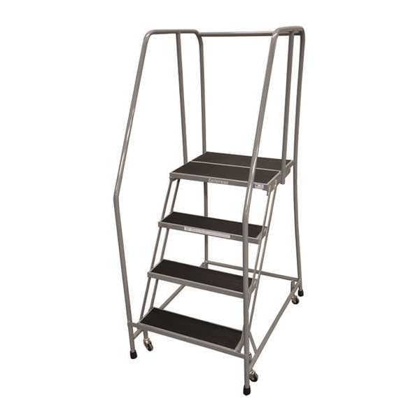 70 in H Steel Rolling Ladder, 4 Steps