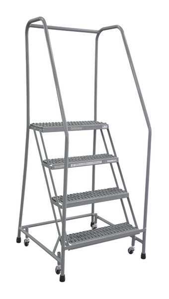 70 in H Steel Rolling Ladder, 4 Steps