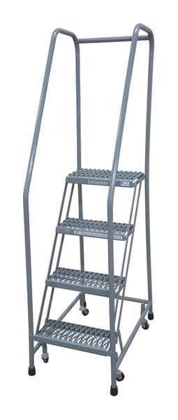 70 in H Steel Rolling Ladder, 4 Steps