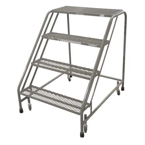 40 in H Steel Rolling Ladder, 4 Steps