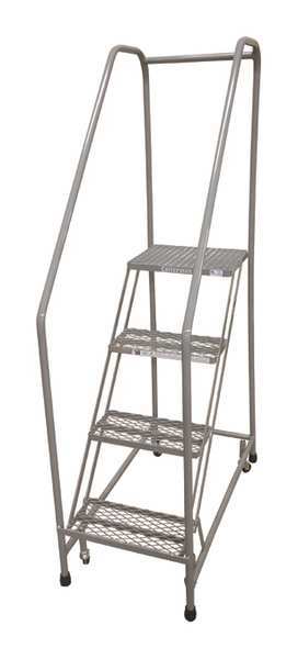 70 in H Steel Rolling Ladder, 4 Steps