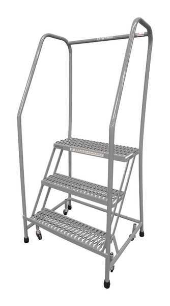 60 in H Steel Rolling Ladder, 3 Steps