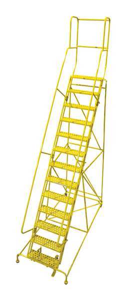 172 in H Steel Rolling Ladder, 13 Steps