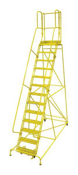 172 in H Steel Rolling Ladder, 13 Steps