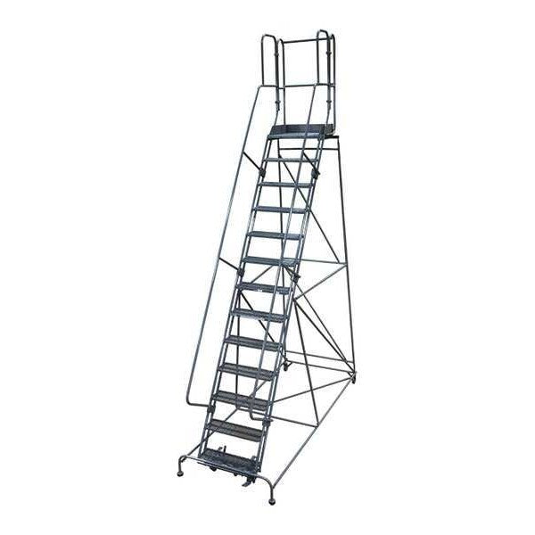 172 in H Steel Rolling Ladder, 13 Steps