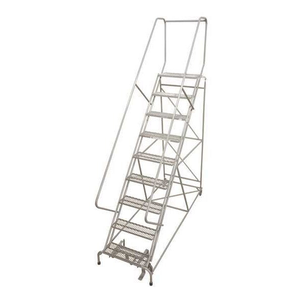 182 in H Steel Rolling Ladder, 14 Steps