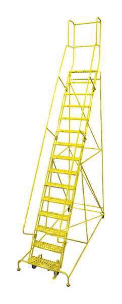 192 in H Steel Rolling Ladder, 15 Steps