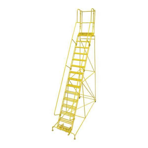 192 in H Steel Rolling Ladder, 15 Steps