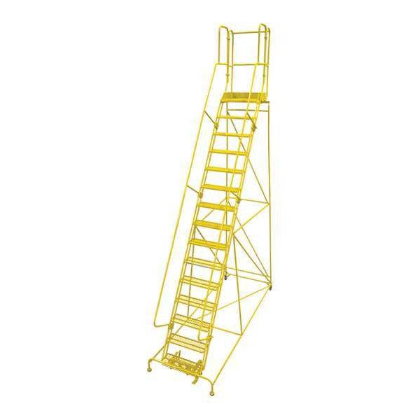 192 in H Steel Rolling Ladder, 15 Steps