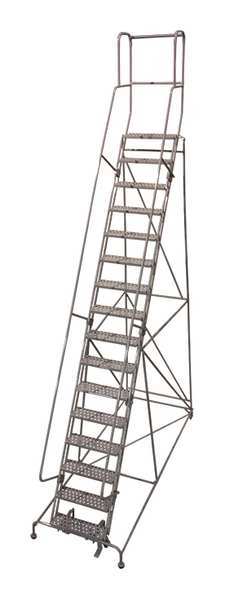 202 in H Steel Rolling Ladder, 16 Steps
