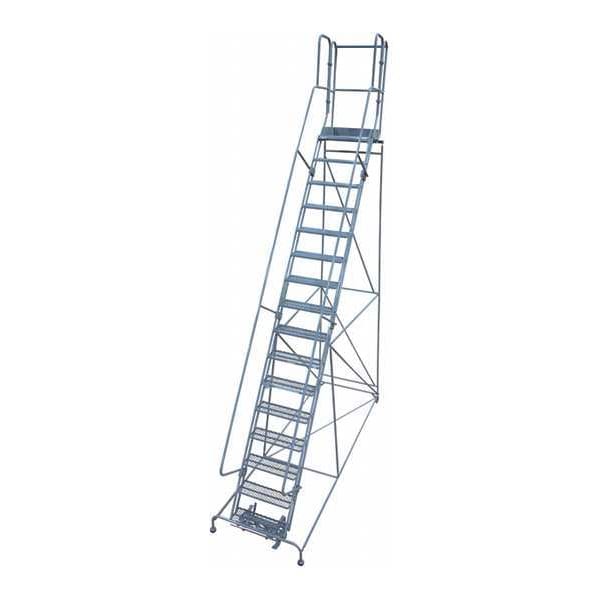 202 in H Steel Rolling Ladder, 16 Steps