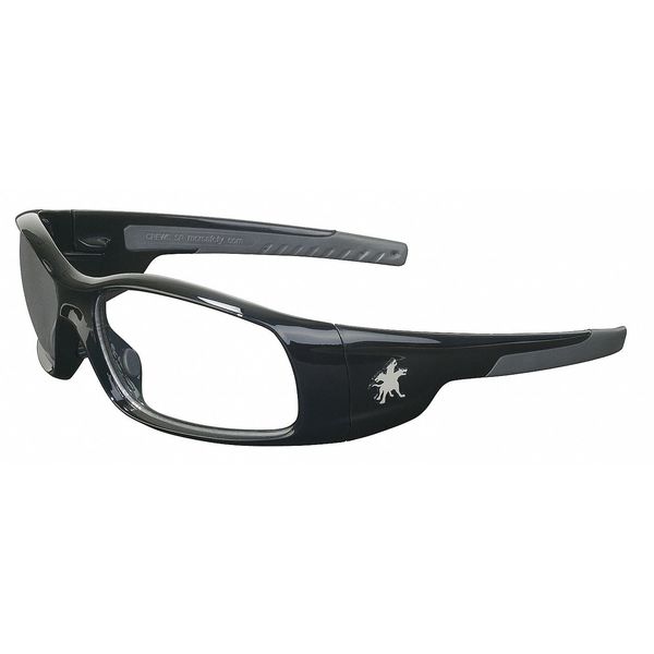 Safety Glasses, Wraparound Clear Polycarbonate Lens, Scratch-Resistant