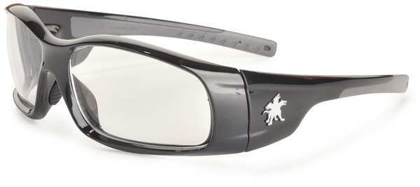 Safety Glasses, Wraparound Clear Polycarbonate Lens, Scratch-Resistant