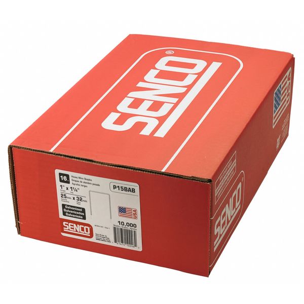 Heavy Duty Staples, 16 ga, Standard Crown, 1-1/4 in Leg L, Steel, 10000 PK