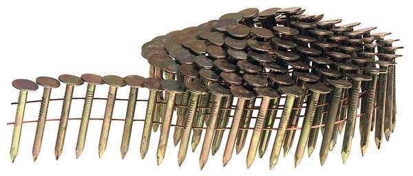 Collated Framing Nail, 1-1/4 in L, 11 ga, Galvanized, Flat Head, 15 Degrees, 7200 PK