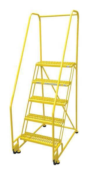 80 in H Steel Tilt and Roll Ladder, 5 Steps