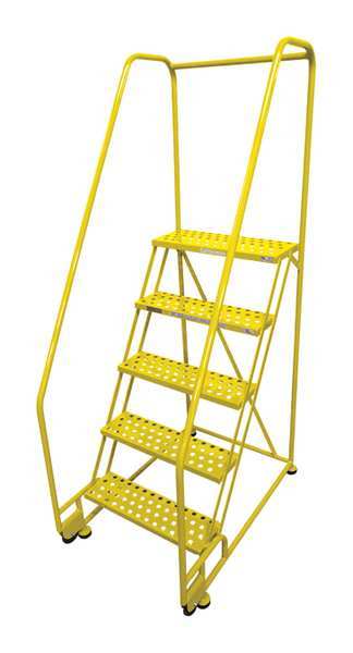80 in H Steel Tilt and Roll Ladder, 5 Steps