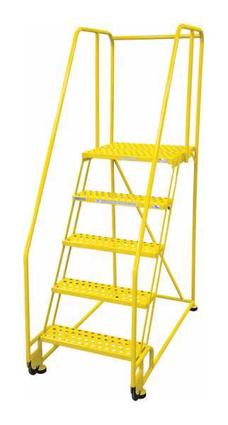 80 in H Steel Tilt and Roll Ladder, 5 Steps