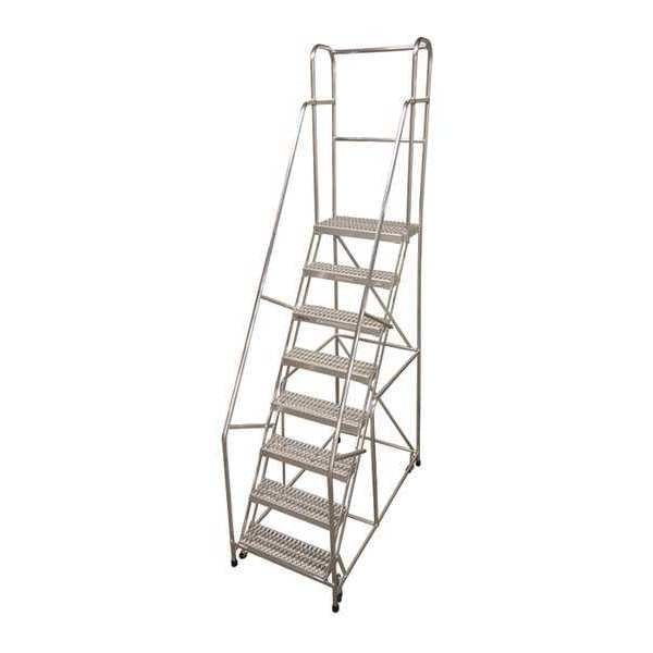 110 in H Aluminum Rolling Ladder, 8 Steps