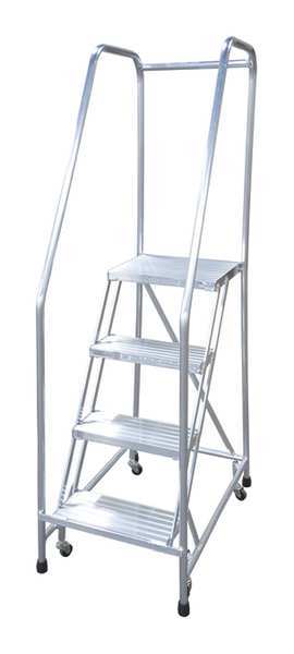 70 in H Aluminum Rolling Ladder, 4 Steps