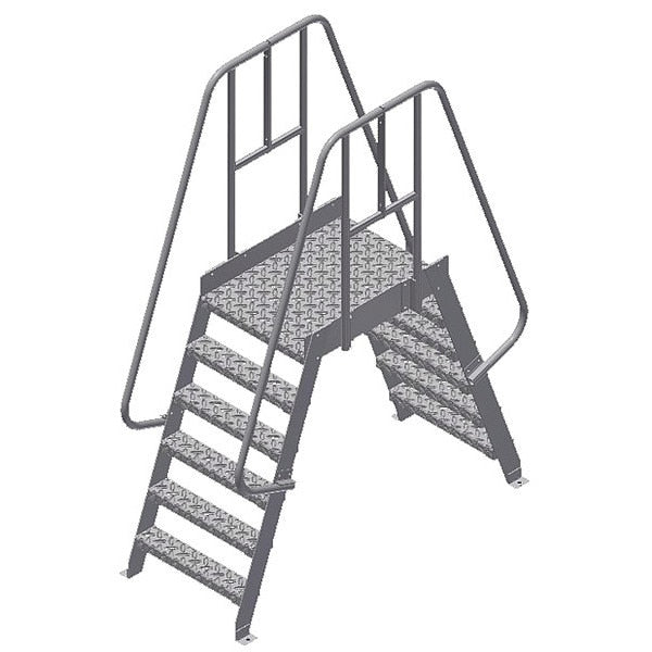 Crossover Ladder, 6 Step, Aluminum, 90In. H