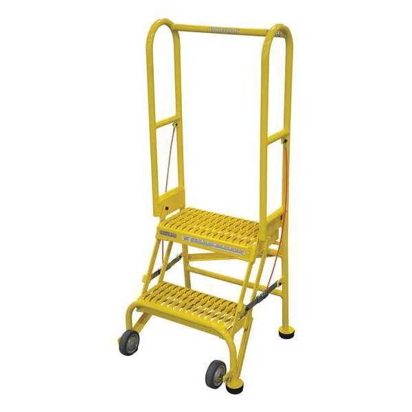 50 in H Steel Rolling Ladder, 2 Steps