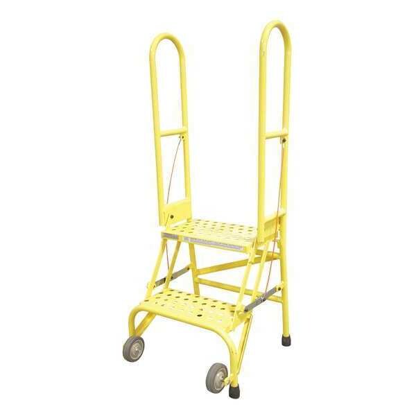 50 in H Steel Rolling Ladder, 2 Steps