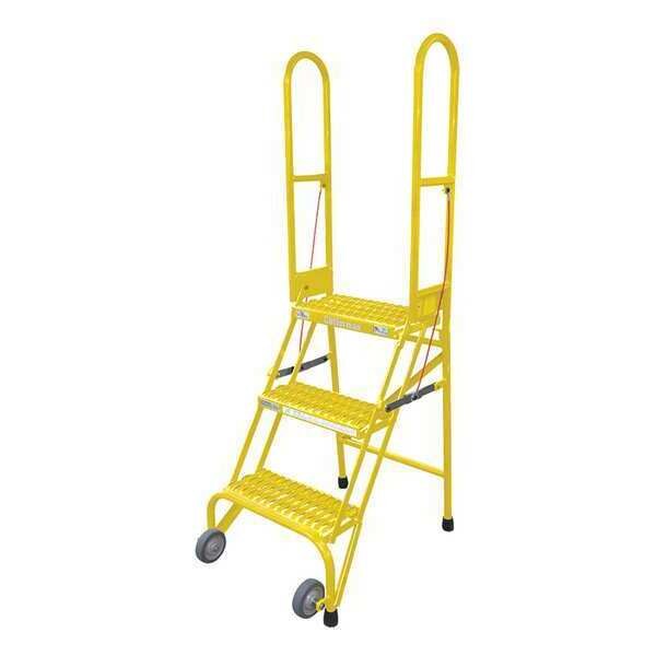 60 in H Steel Rolling Ladder, 3 Steps