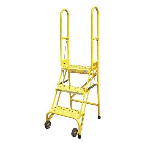 60 in H Steel Rolling Ladder, 3 Steps