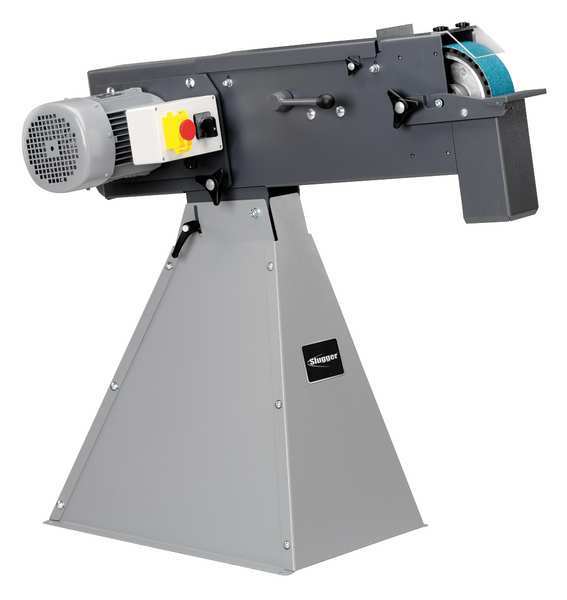 Pedestal Belt Grinder, 4 hp, 3 x 79 Disc Dia, 0 to 3600 RPM Disc Speed, Corded, 220.0 V