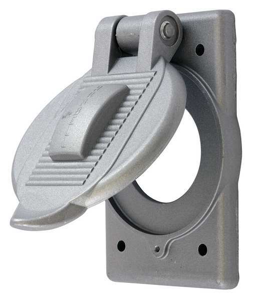 1 -Gang Vertical Weatherproof Cover, 2 27/32 in W, 4 9/16 in H, Cast Aluminum