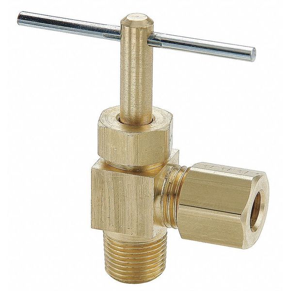 Needle Valve, Angled, 3/8 In., Compression