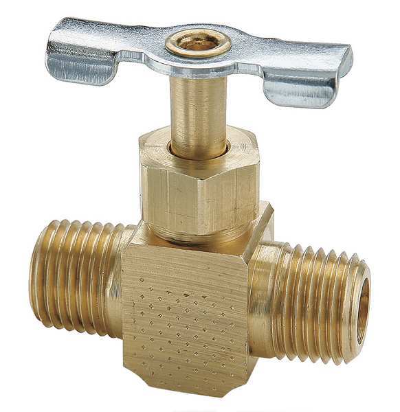 Needle Valve, 1/8 In., Male Pipe-Male Pipe