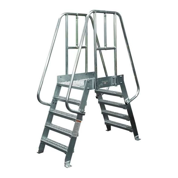 Crossover Ladder, 6 Step, Aluminum, 90In. H