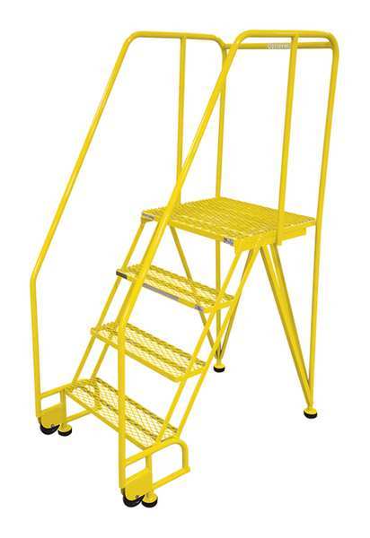 70 in H Steel Tilt and Roll Ladder, 4 Steps
