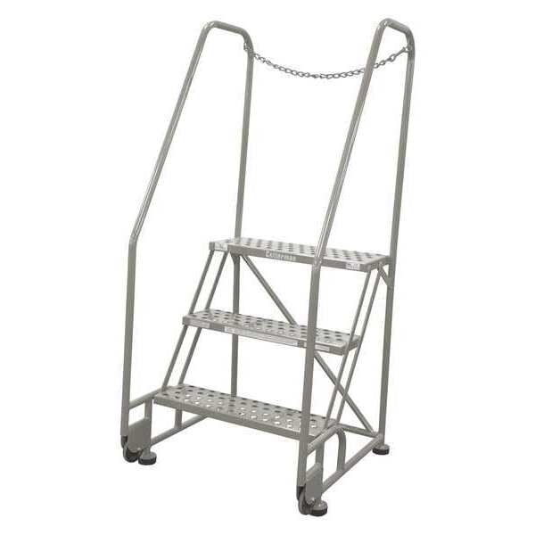 60 in H Steel Tilt and Roll Ladder, 3 Steps