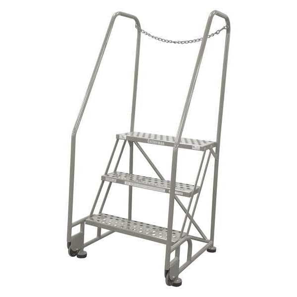 60 in H Steel Tilt and Roll Ladder, 3 Steps