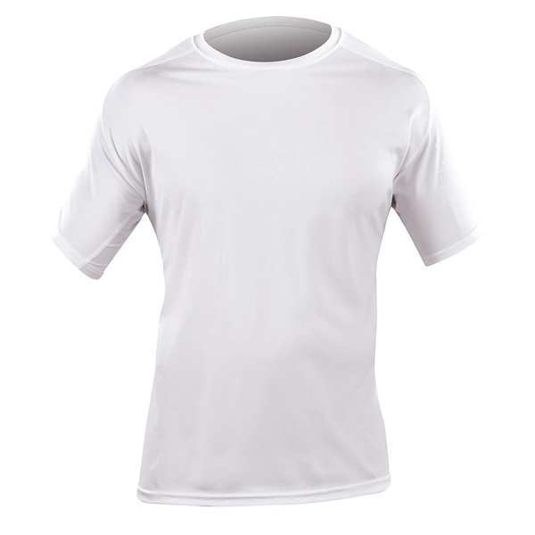 Loose Fit Crew Shirt, Wht, 100 per. PET, XL
