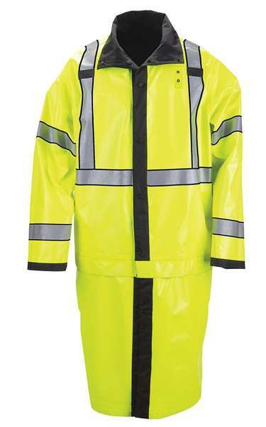 Rain Jacket, Unisex, Rev Blk/HiVis Yellow, 3XL