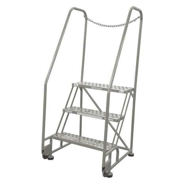 60 in H Steel Tilt and Roll Ladder, 3 Steps