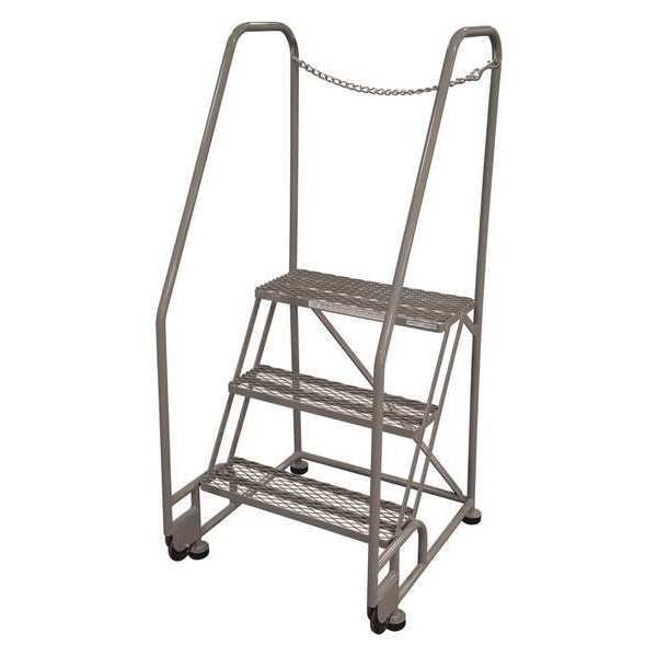 60 in H Steel Tilt and Roll Ladder, 3 Steps