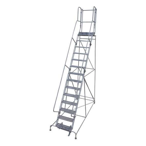 202 in H Steel Rolling Ladder, 16 Steps