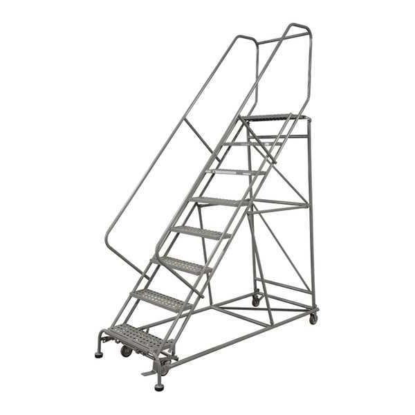 120 in H Steel Rolling Ladder, 9 Steps
