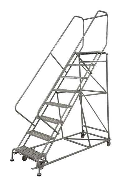 130 in H Steel Rolling Ladder, 10 Steps