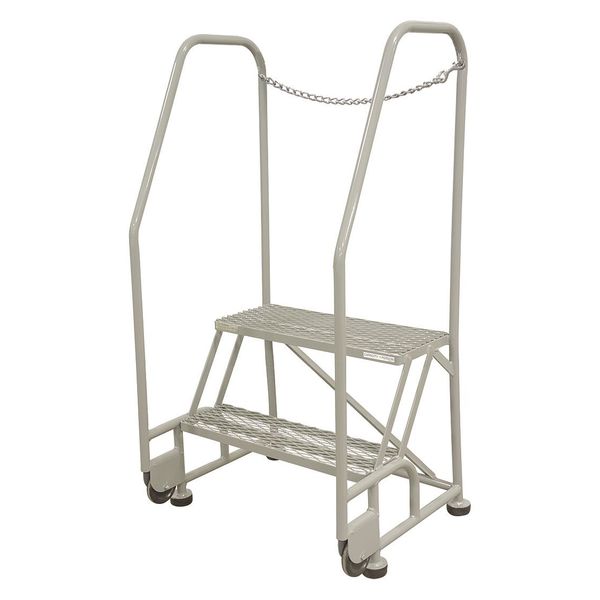 50 in H Steel Tilt and Roll Ladder, 2 Steps