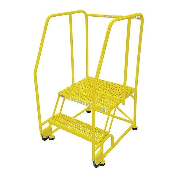 50 in H Steel Tilt and Roll Ladder, 2 Steps