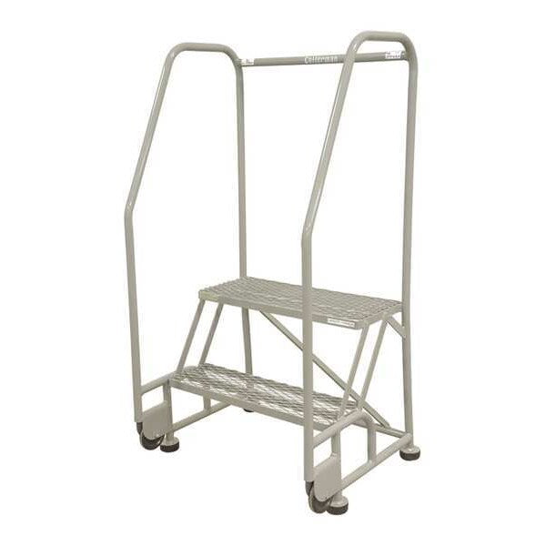 50 in H Steel Tilt and Roll Ladder, 2 Steps