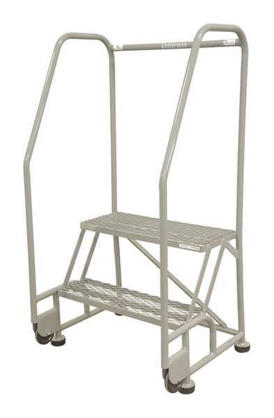 50 in H Steel Tilt and Roll Ladder, 2 Steps