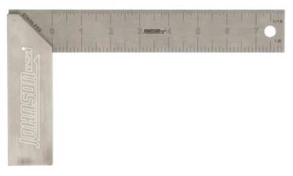 Try Square, Alum/SS, 8 in, 1/8, 1/16 in Grad