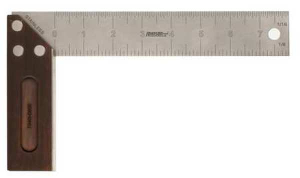 Try Square, Bamboo/SS, 1/8, 1/16 in Grad